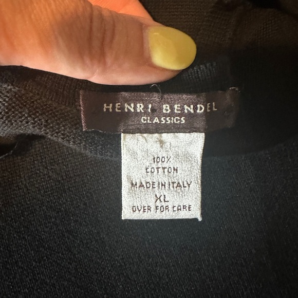 Henri Bendel classics. 100% cotton sleeveless sweater. Black size XL - Picture 2 of 6
